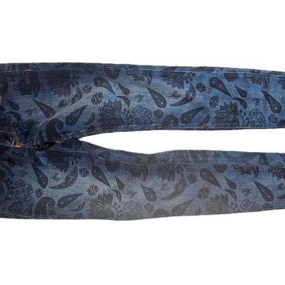 Vigoss Studio Floral Print Jeans Womens 26 Blue Denim Paisley Design Boho Skinny - Picture 6 of 11